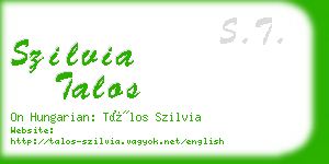 szilvia talos business card